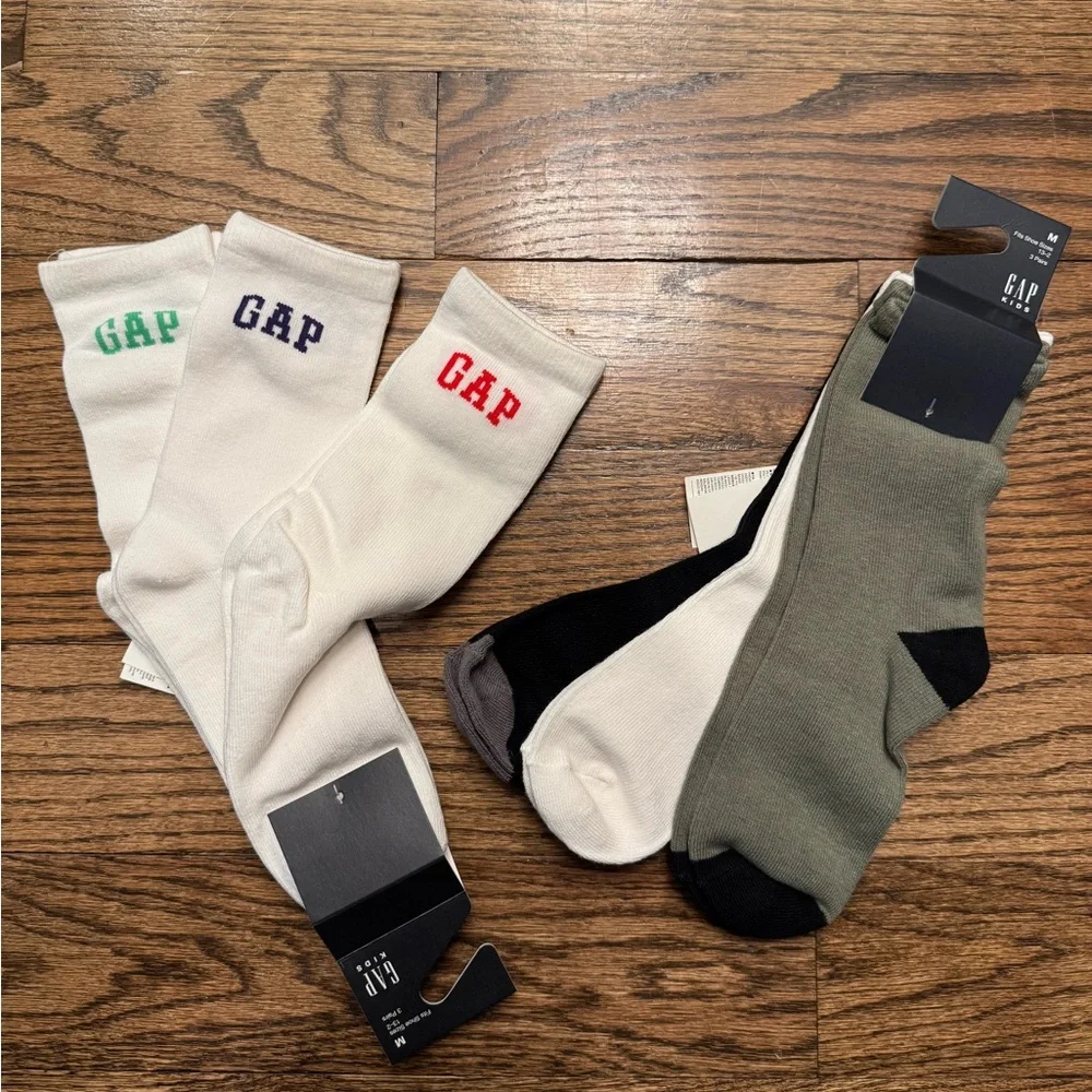 Gap kids crew socks—6 pair, NWT